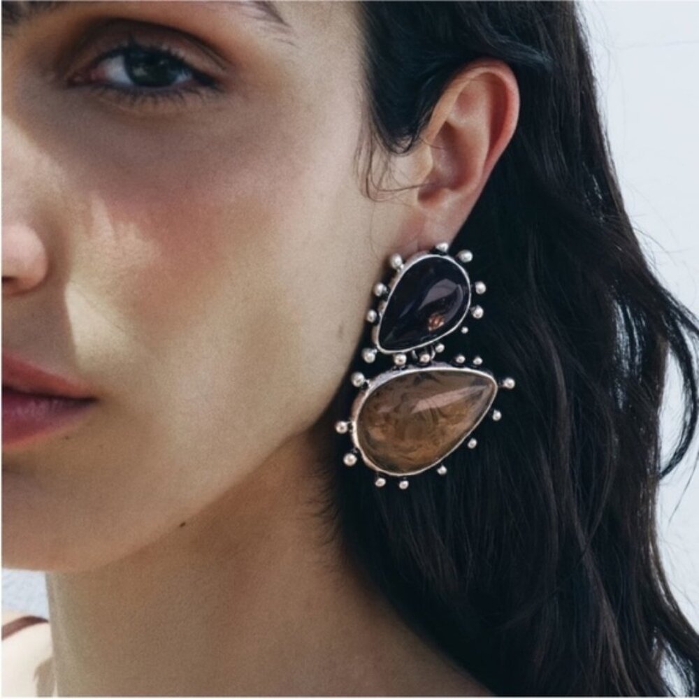 New! Zara Boho Fall Statement Earrings (1070) NWOT